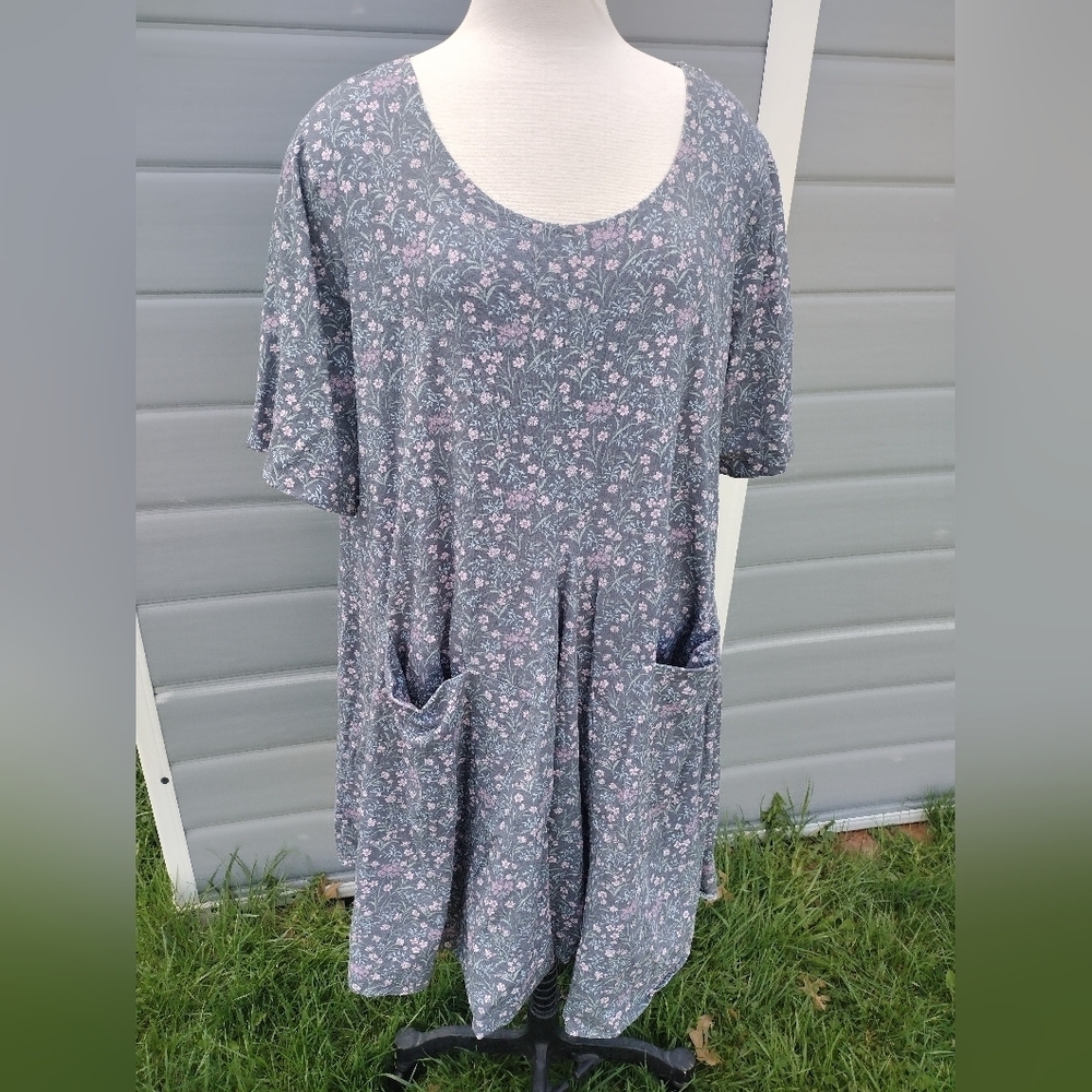FARMHOUSE FROCKS Floral Dress Short Sleeve XL
